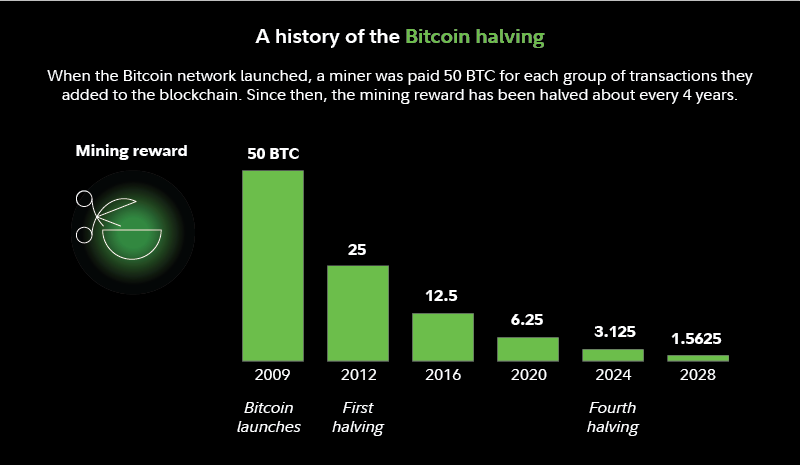 Historik av Bitcoin-halvering