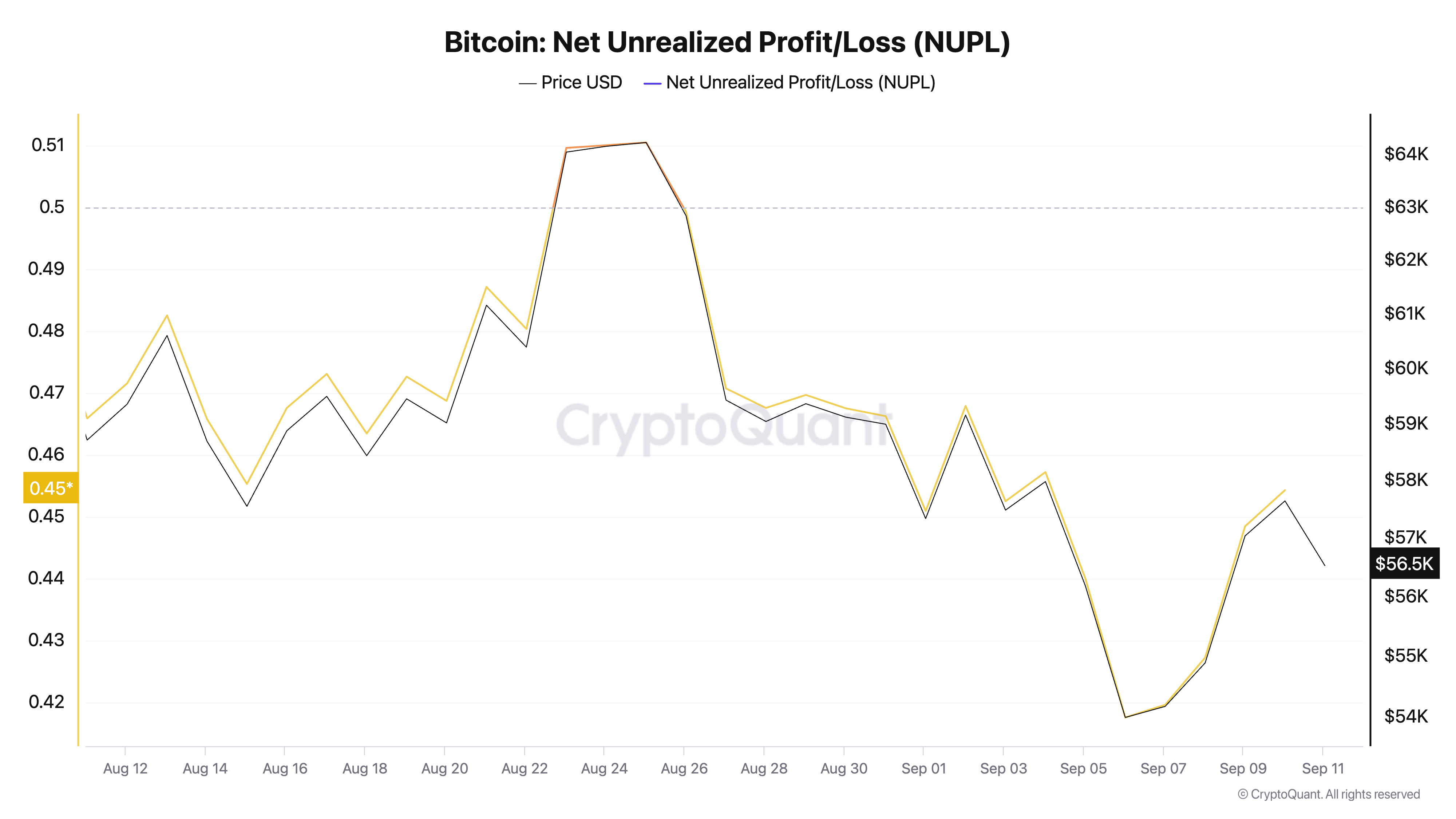 Bitcoins nettorealisering av vinst och förlust