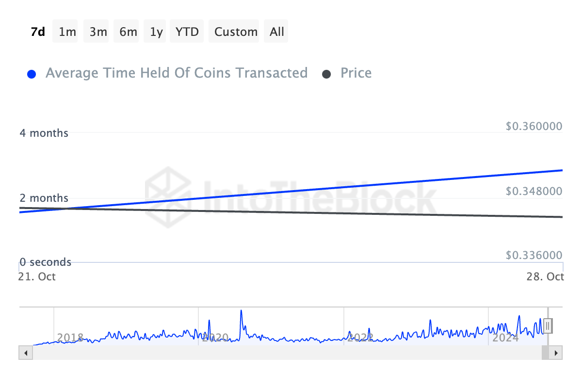Cardano Average Holding Time