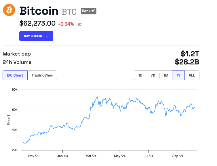 Bitcoins prisutveckling