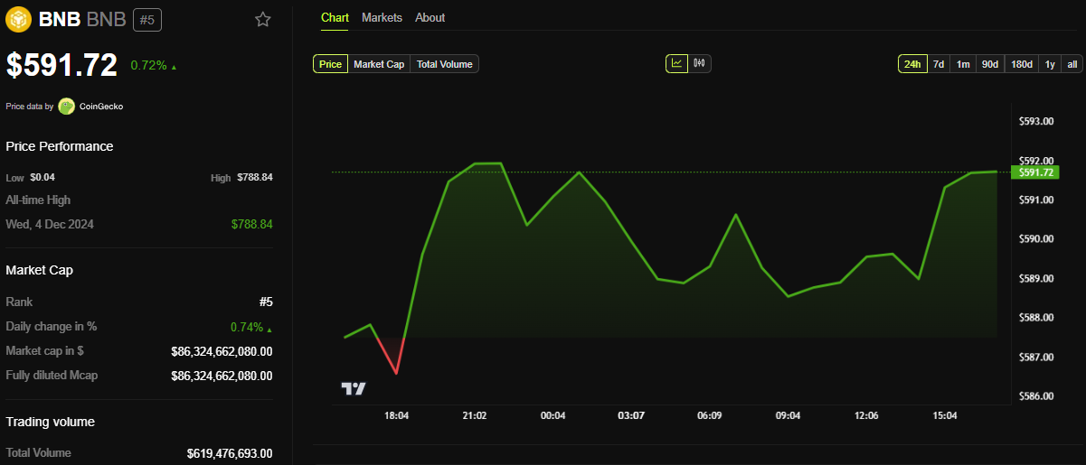 BNB Price Performance