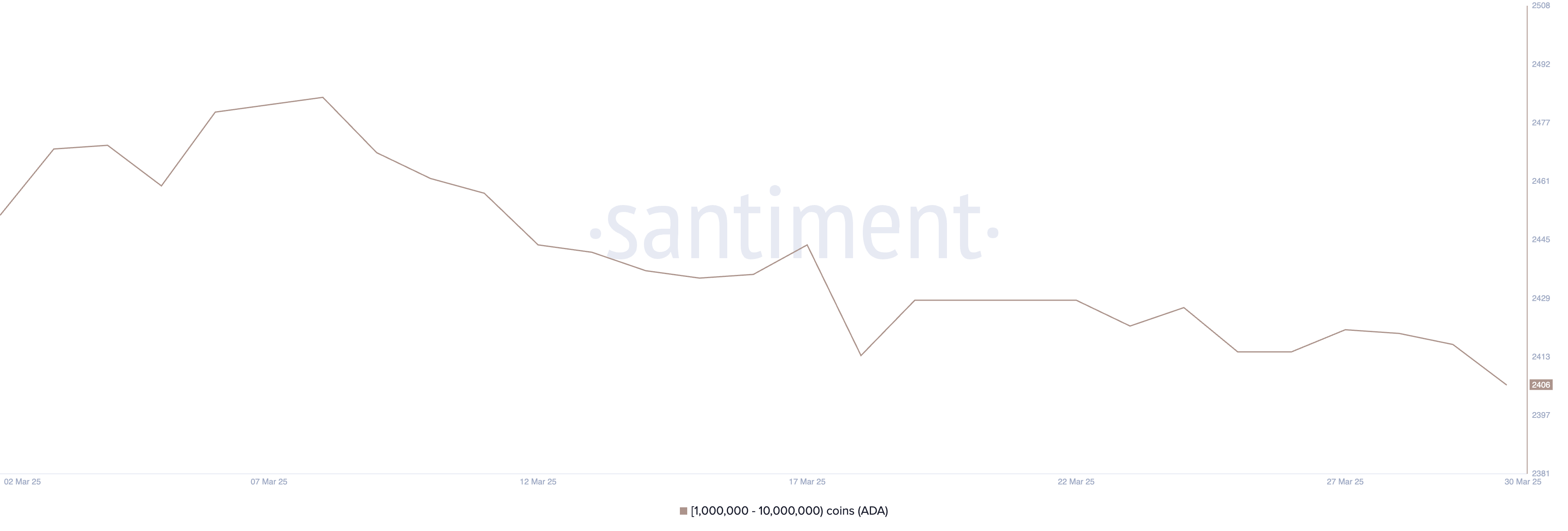 Addresses Holding Between 1 Million and 10 Million ADA.