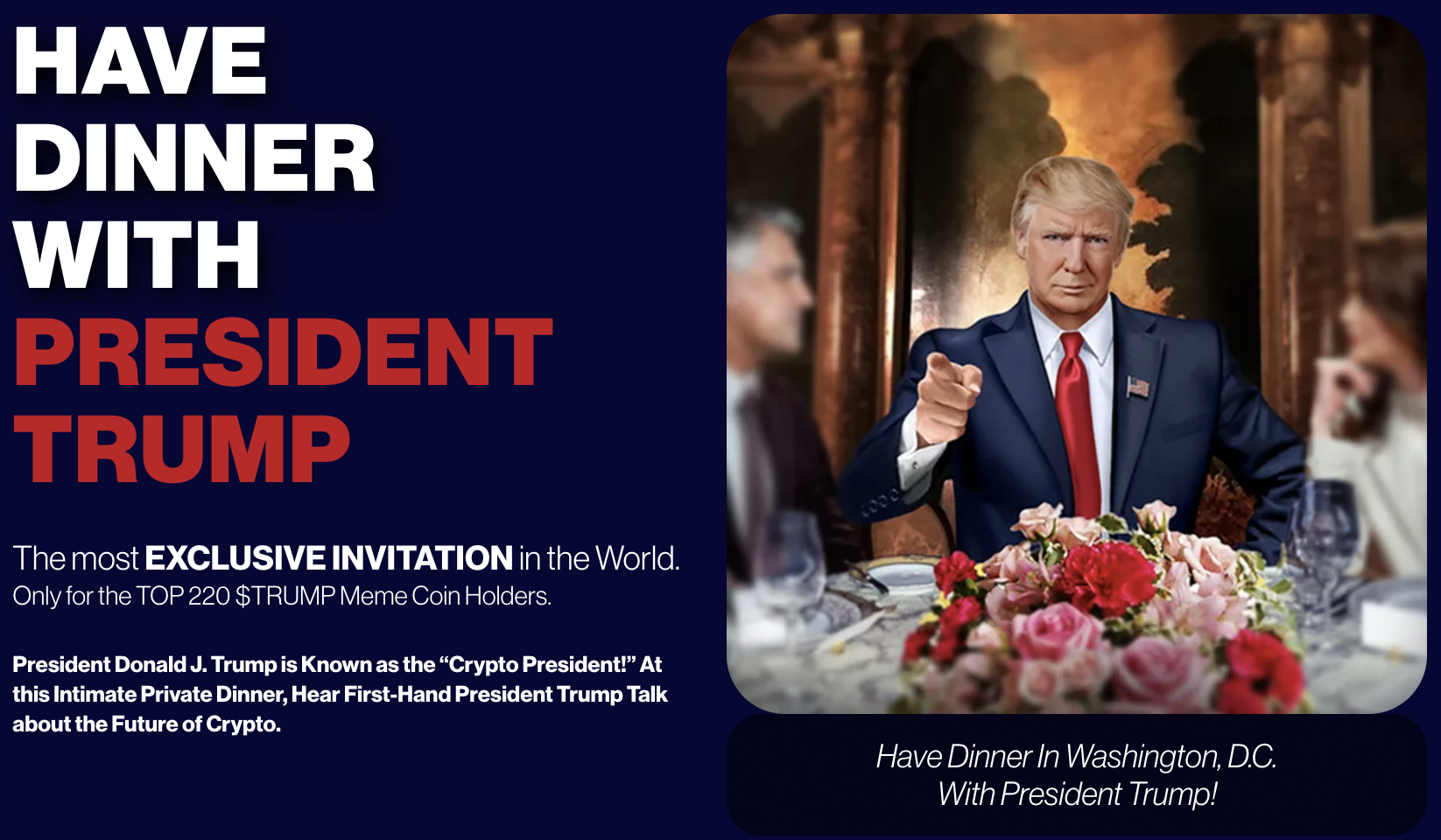 Officiellt Trump-middagsmeddelande.